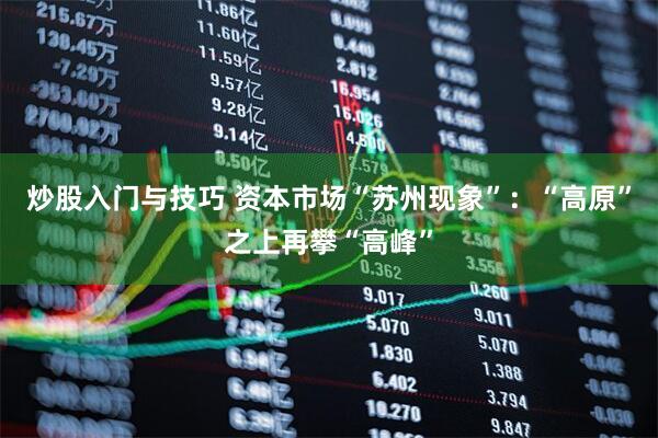 炒股入门与技巧 资本市场“苏州现象”：“高原”之上再攀“高峰”